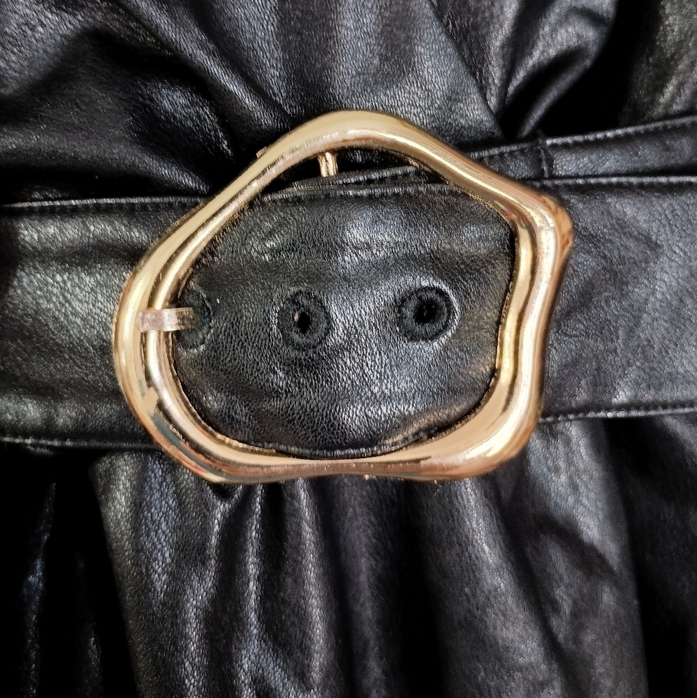 NWT Amanda Uprichard Durand Faux Leather Dress in Black Size Women's XS $224 - Picture 8 of 13